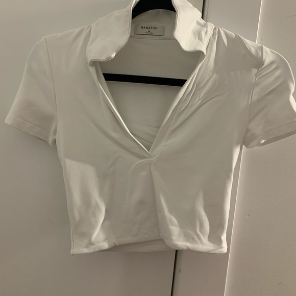 ARITZIA CONTOUR POLO TEE - WHITE 🤍 - Picture 2 of 9
